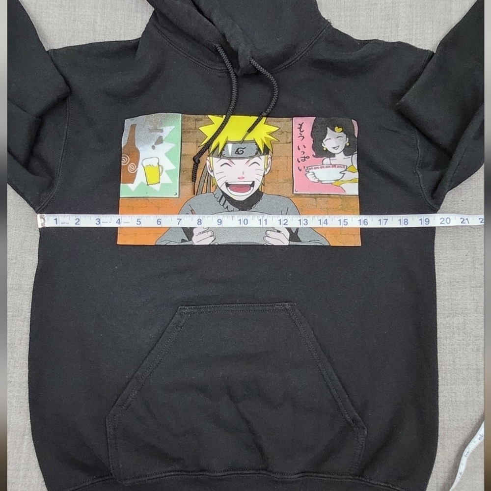 Naruto Shippuden Ichiraku Ramen Shop Anime Black Graphic Hoodie 2007 SMALL - Picture 5 of 7